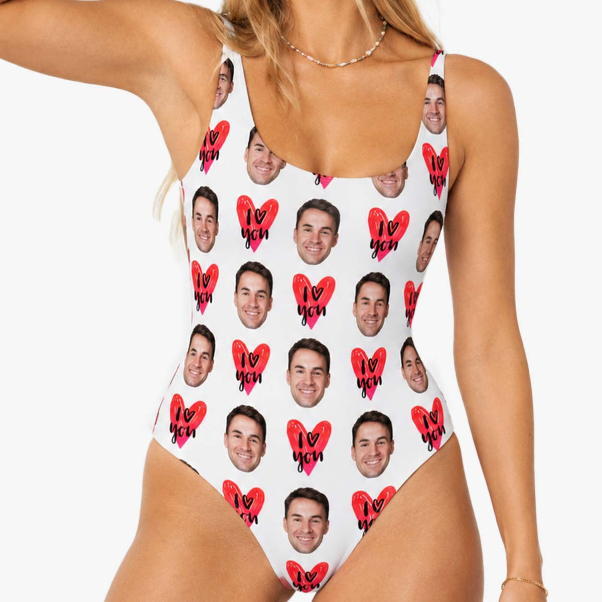 I Heart You Swimsuit Personalised With Face
