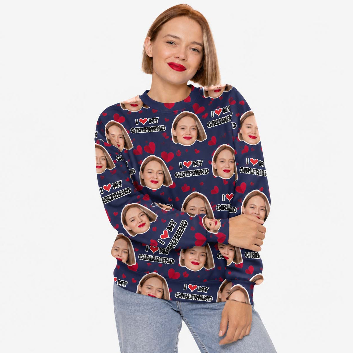 I Love My Girlfriend Personalised Sweatshirt