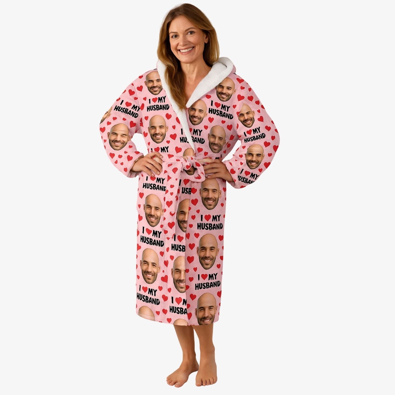 I Love My Husband Personalised Dressing Gown