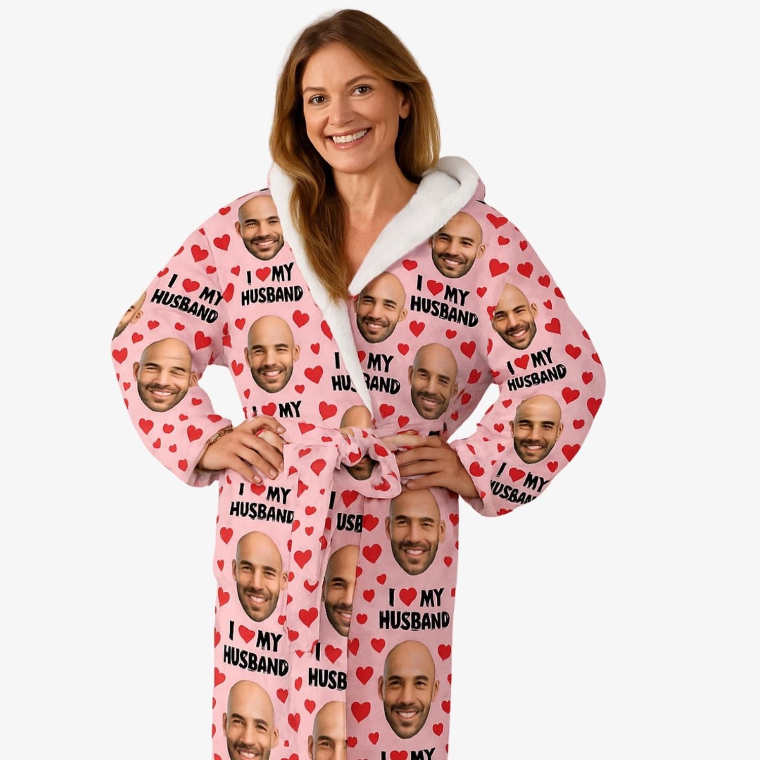 I Love My Husband Personalised Dressing Gown