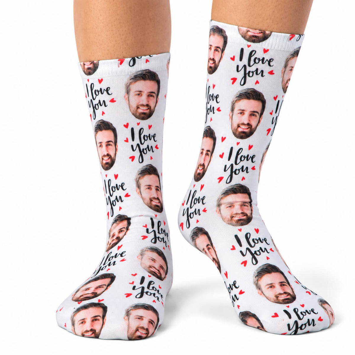 I Love You Custom Face Socks