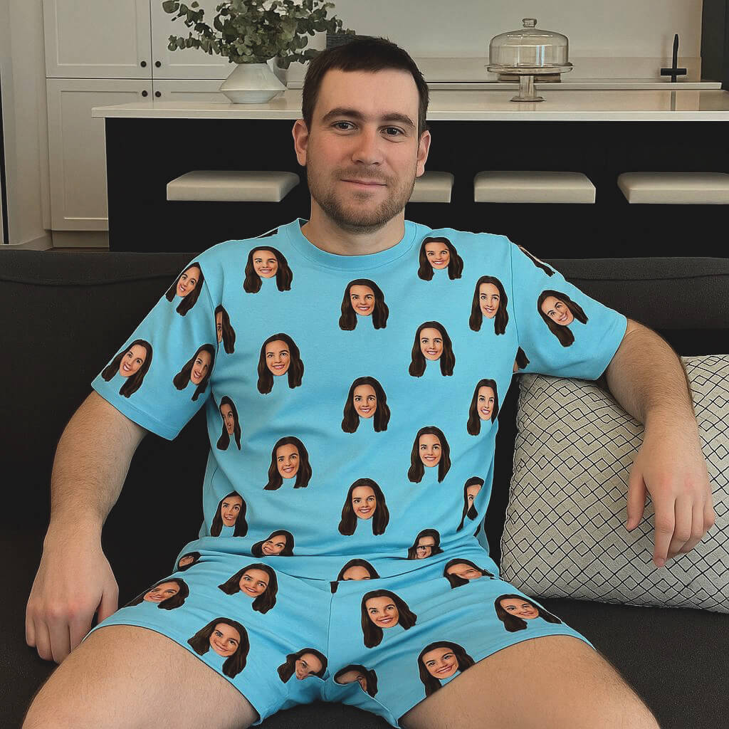 Men's Let's Avocuddle Personalised PJs - Shorts Set