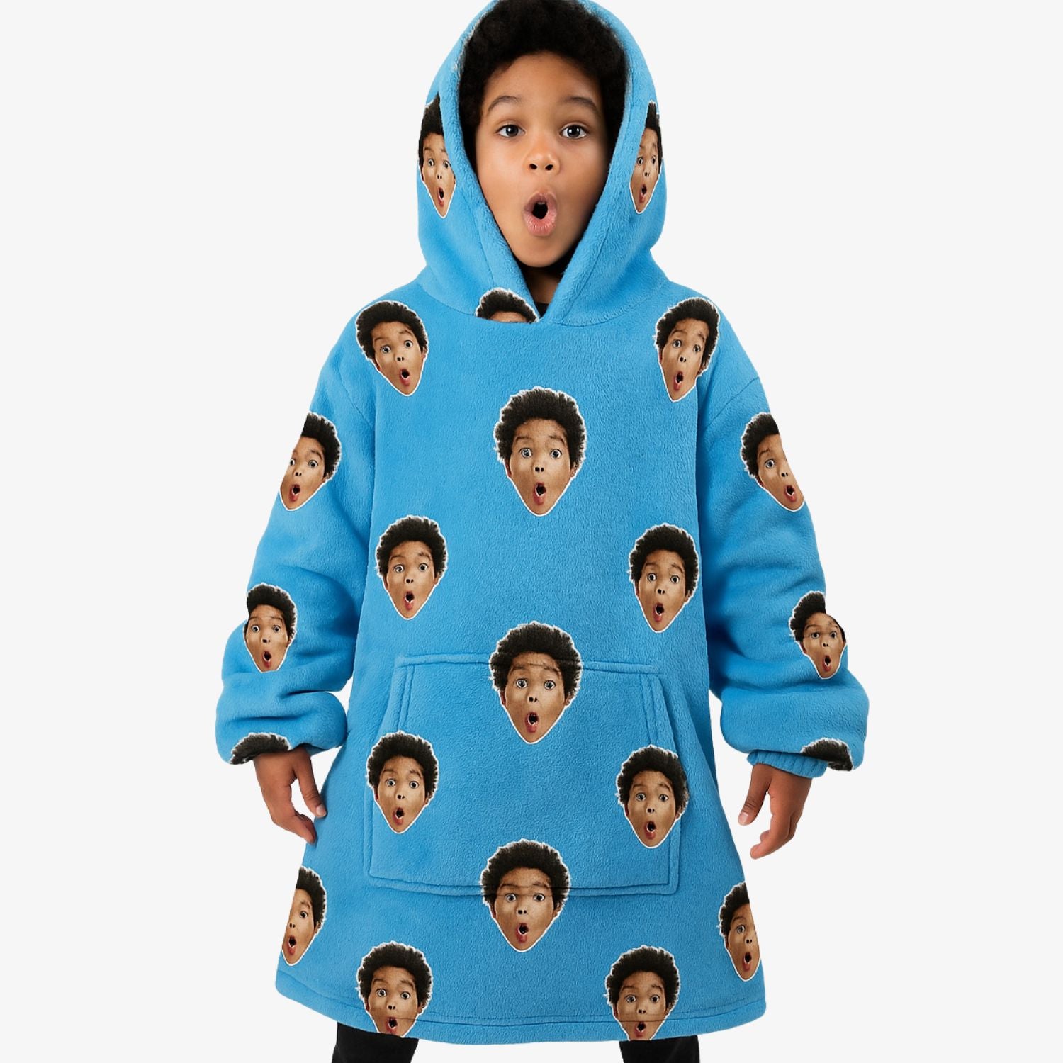 Your Face Chillzy Kids Hoodie Blanket