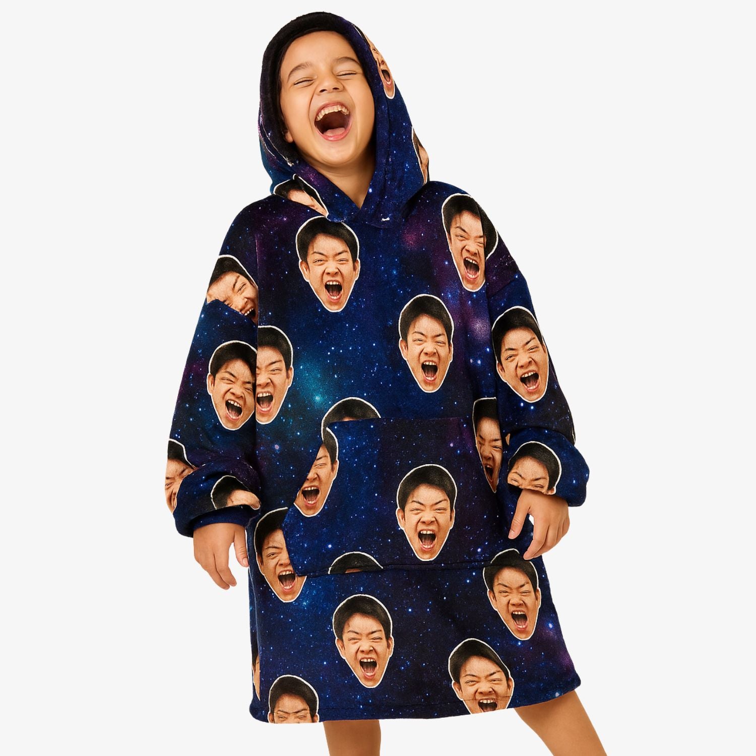 Space Galaxy Kids Hoodie Blanket