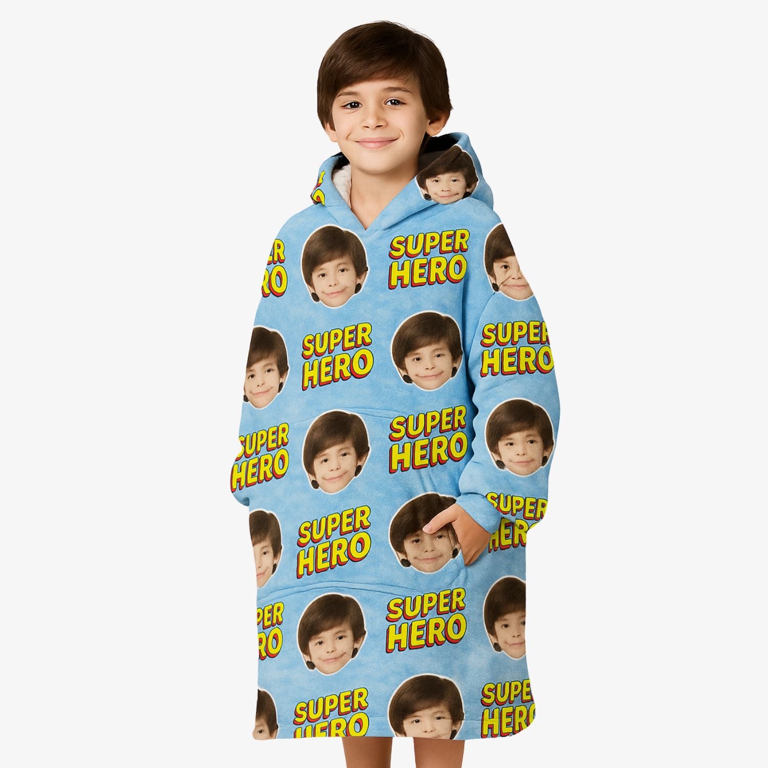 Super Hero Kids Hoodie Blanket