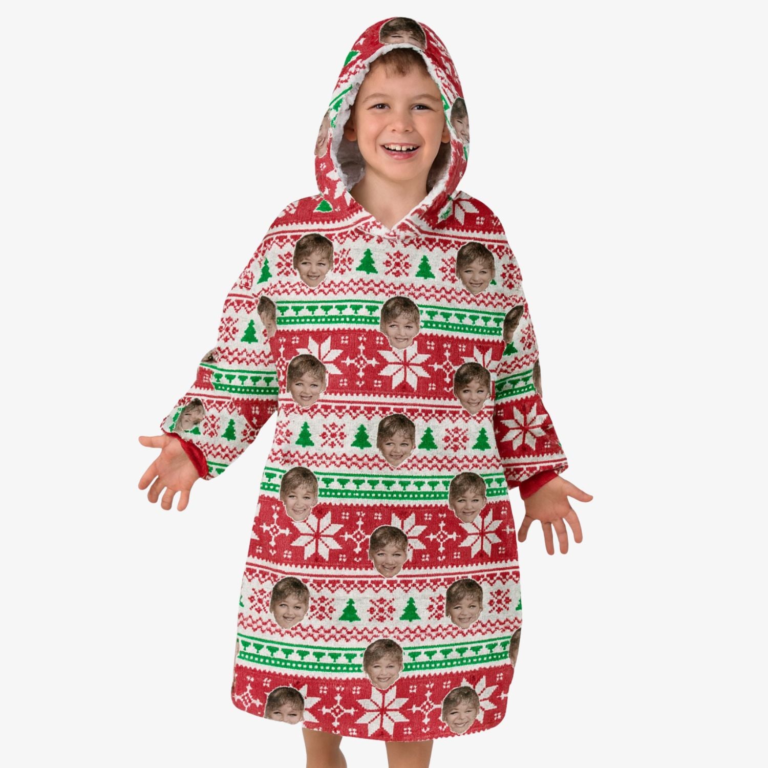 Xmas Nordic Chillzy Kids Hoodie Blanket