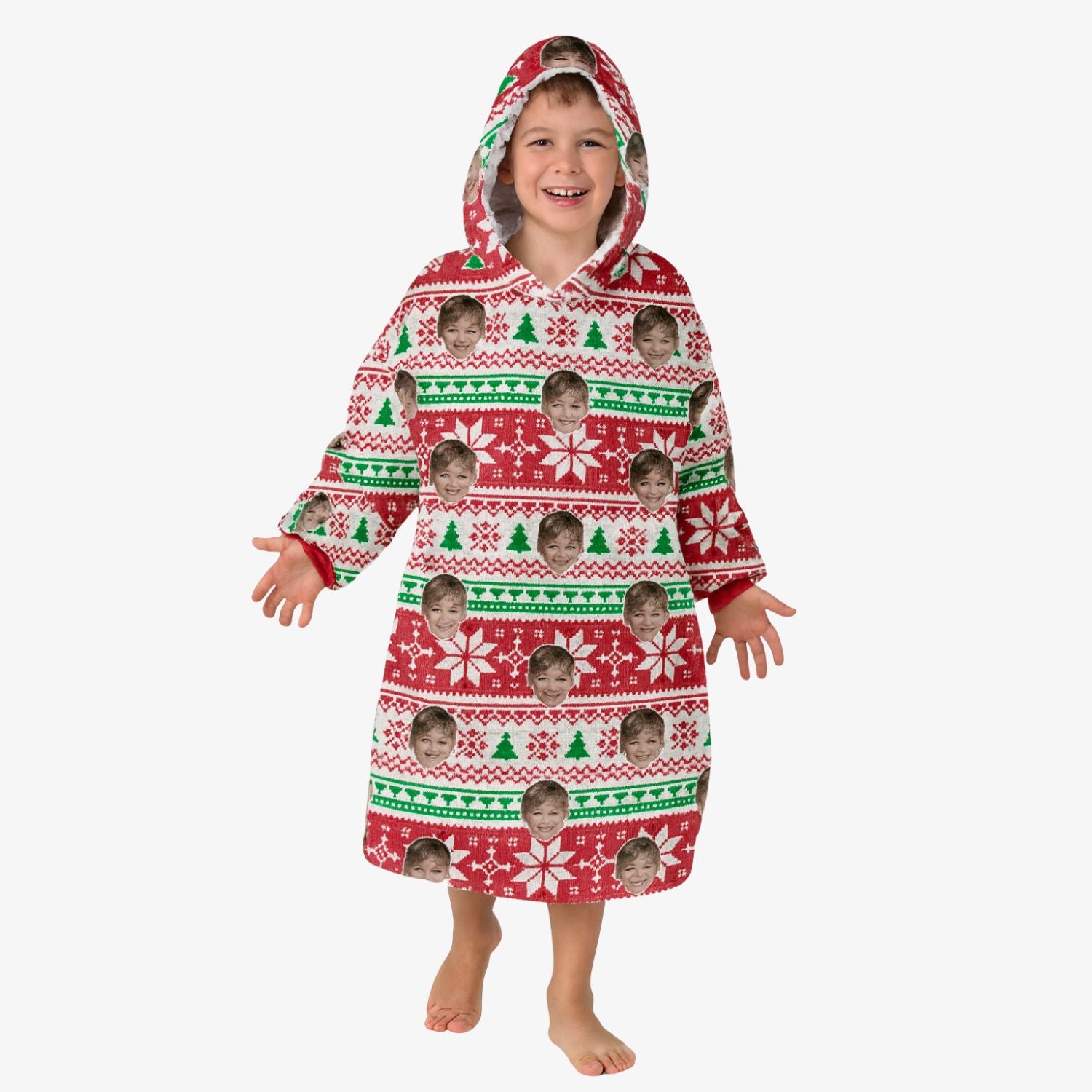 Xmas Nordic Chillzy Kids Hoodie Blanket