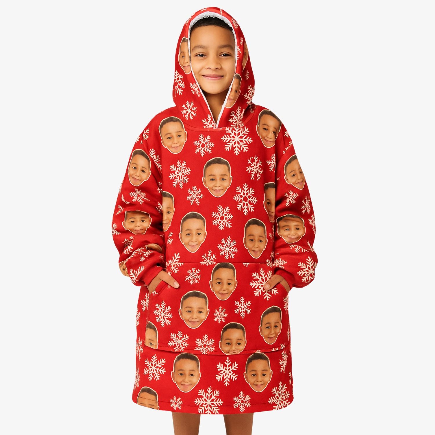 Snowflakes Chillzy Kids Hoodie Blanket