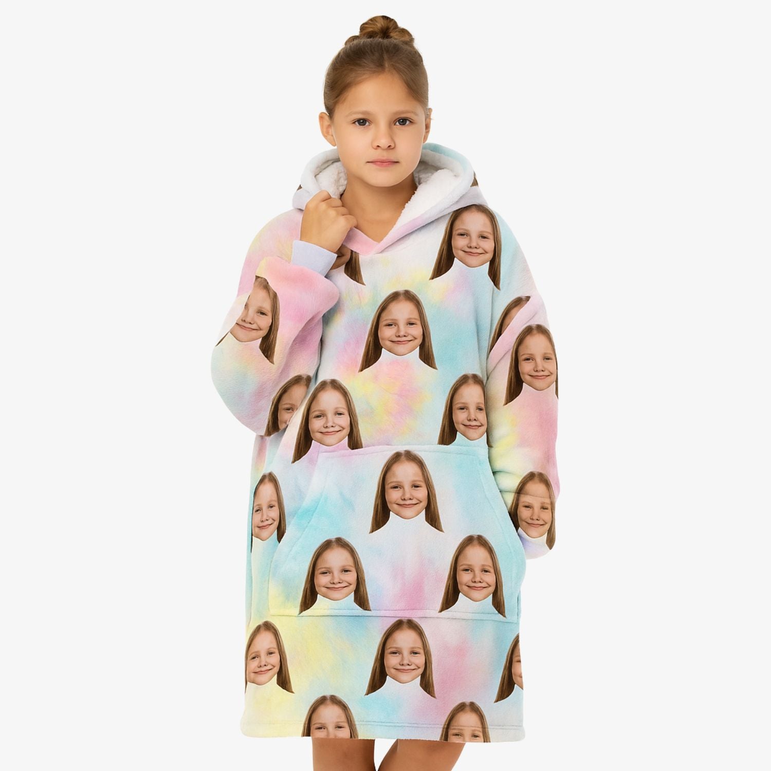 Tie Dye Kids Hoodie Blanket