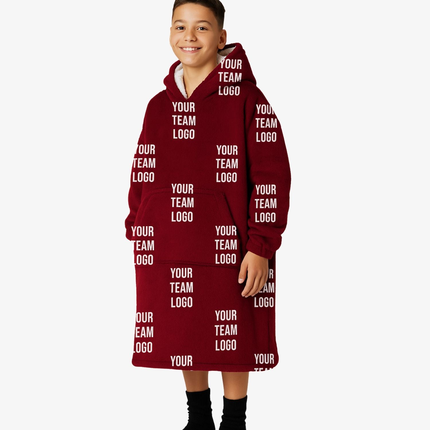 Your Team Logo Chillzy Kids Hoodie Blanket
