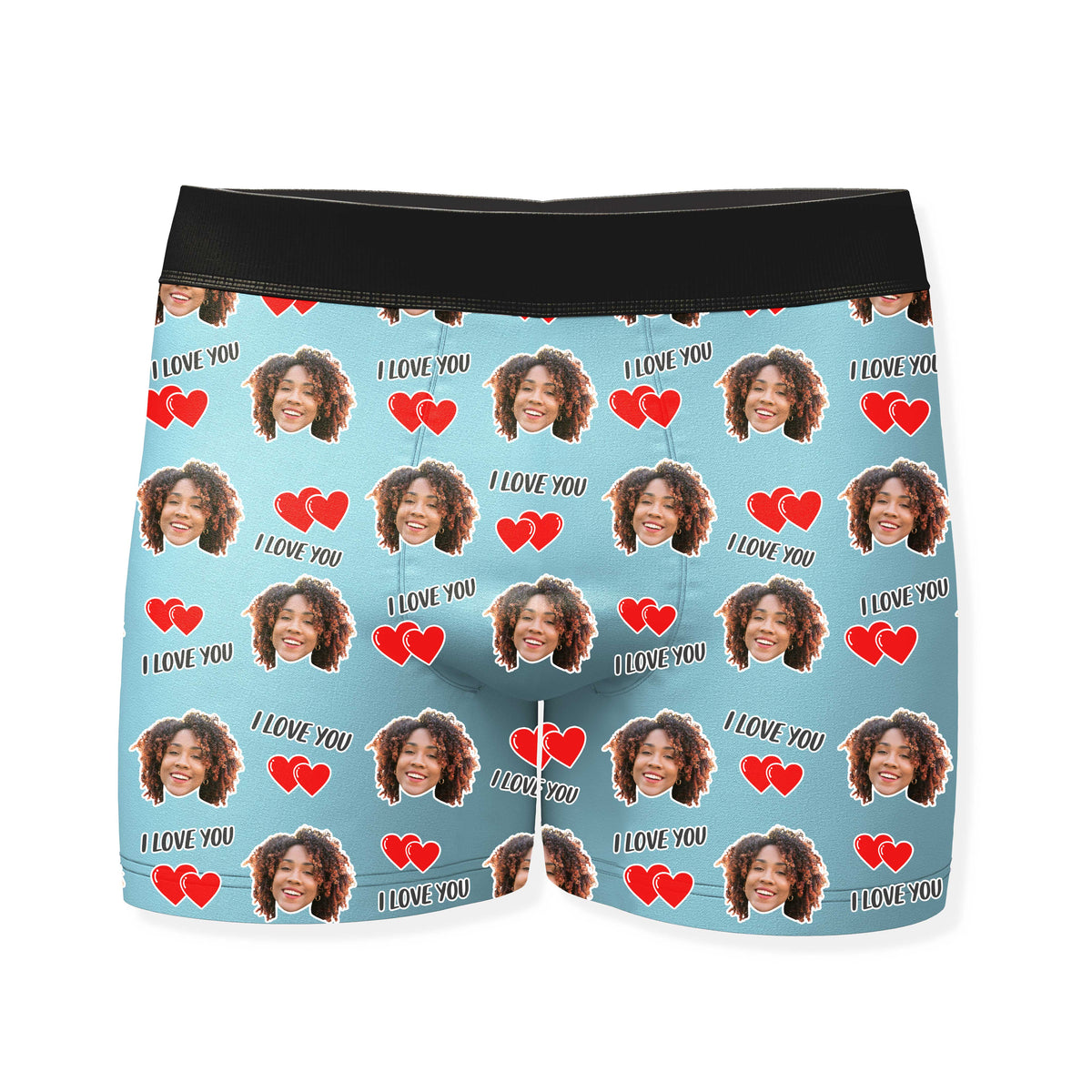 I Love You Custom Face Boxers