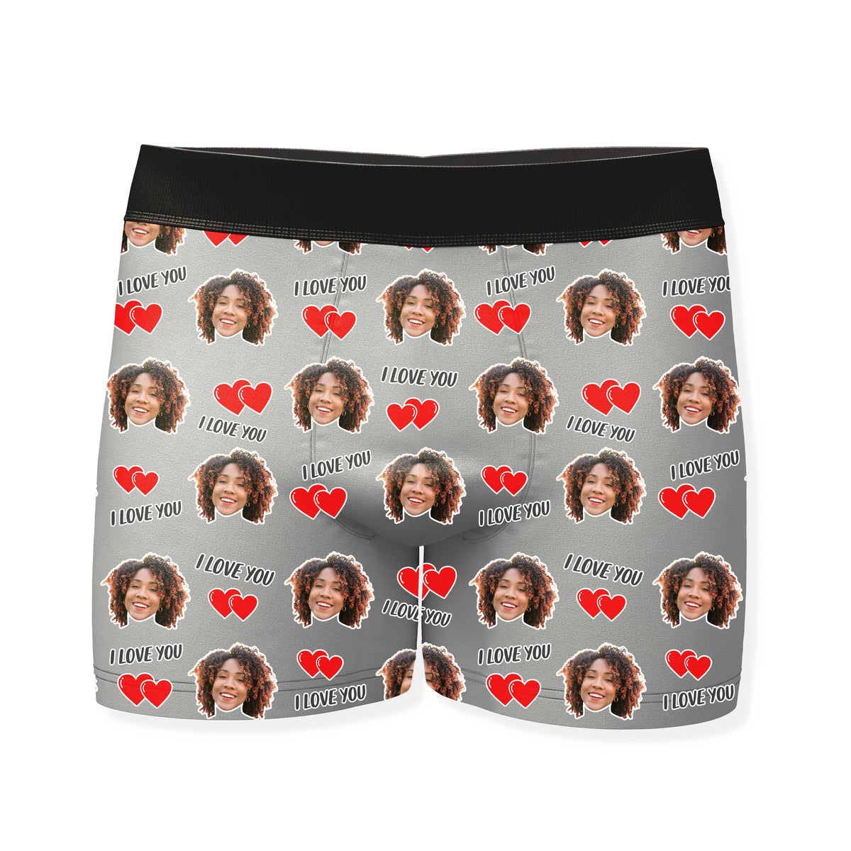 I Love You Custom Face Boxers