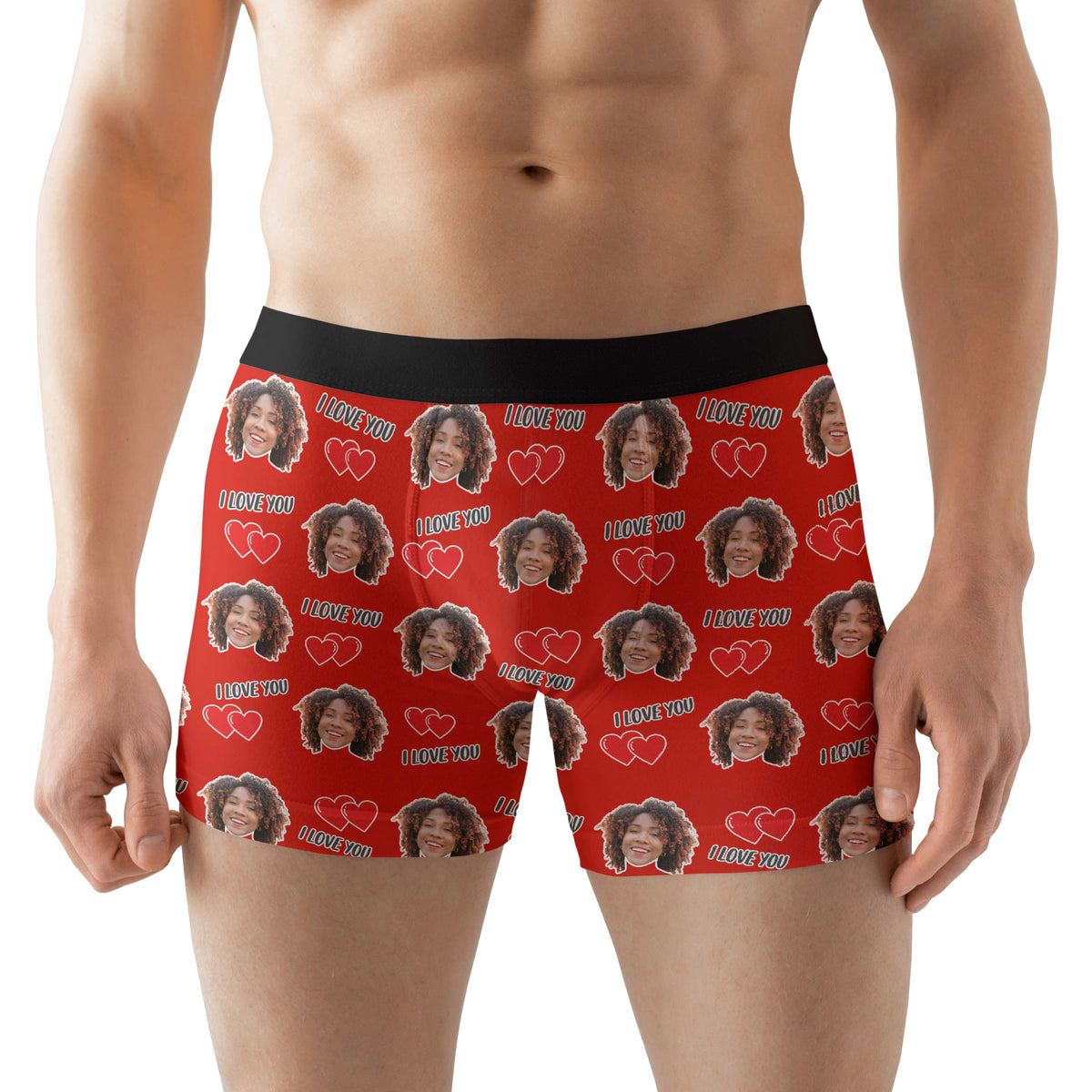 I Love You Custom Face Boxers