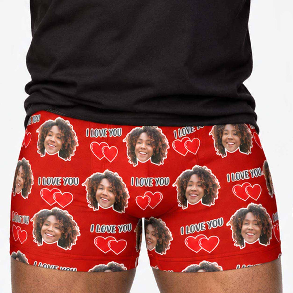 I Love You Custom Face Boxers