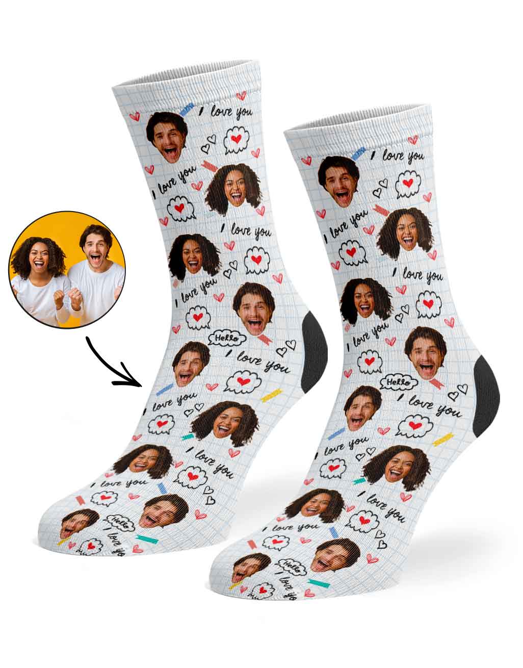 I Love You Personalised Socks