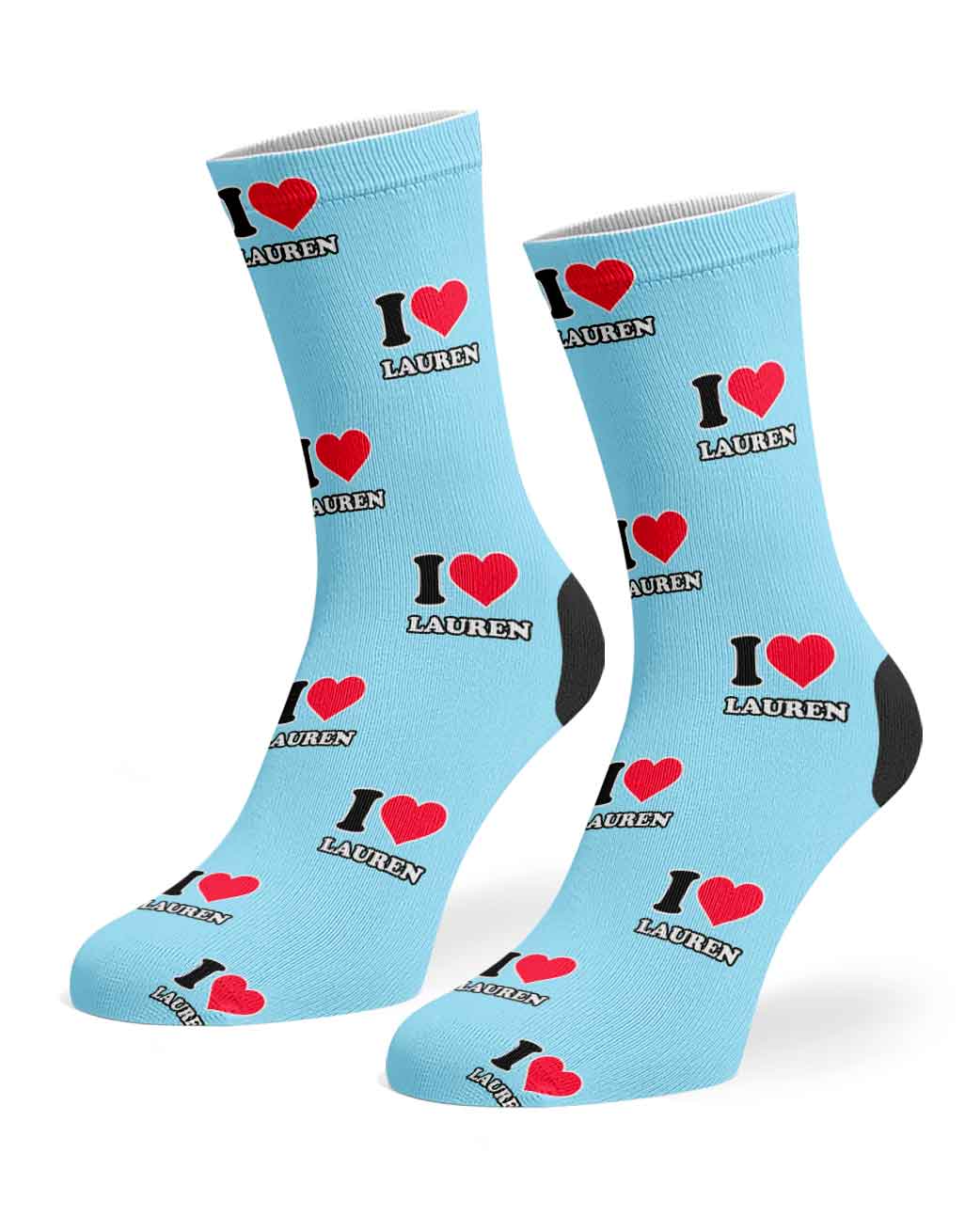 I Heart Name Personalised Socks