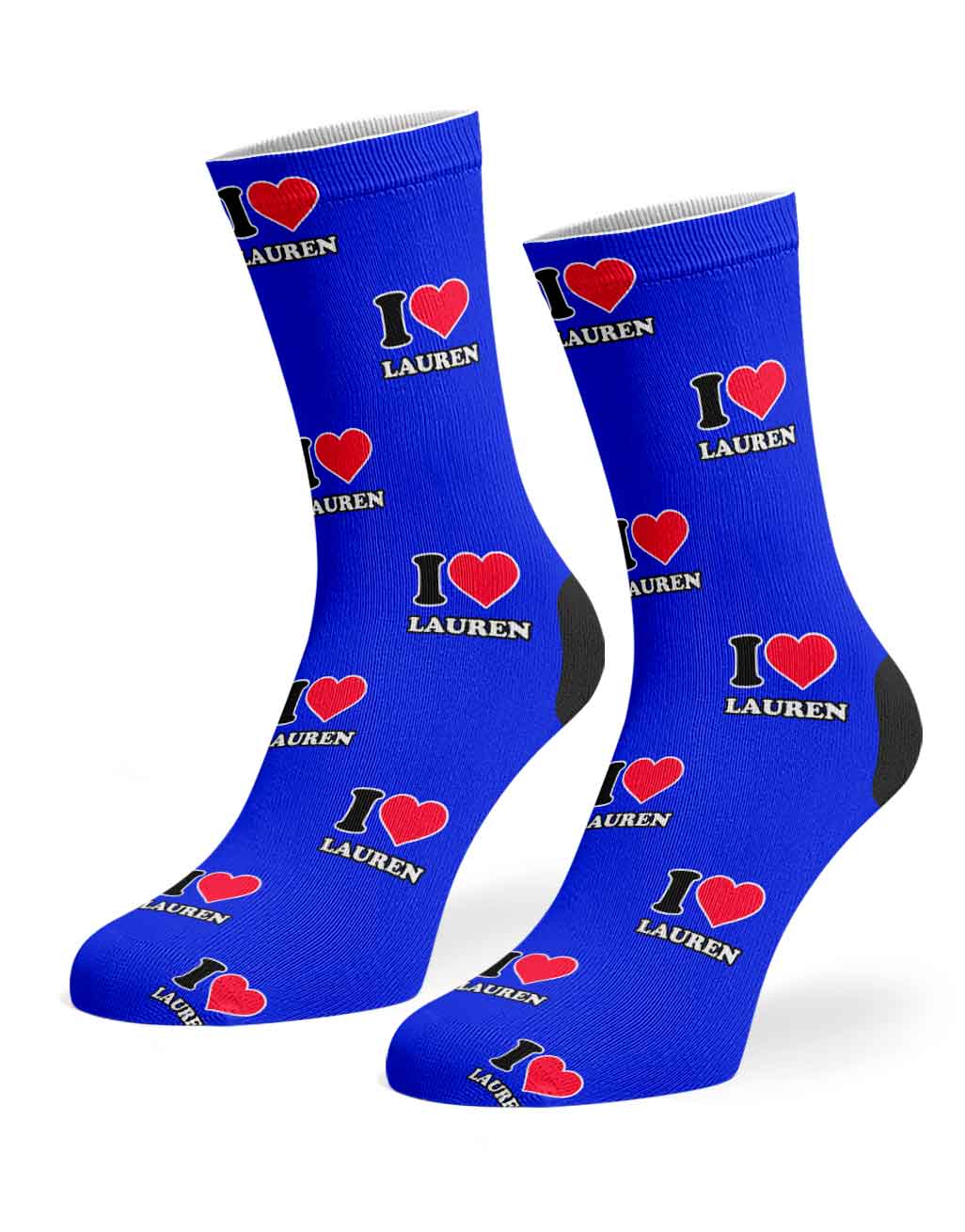 I Heart Name Personalised Socks