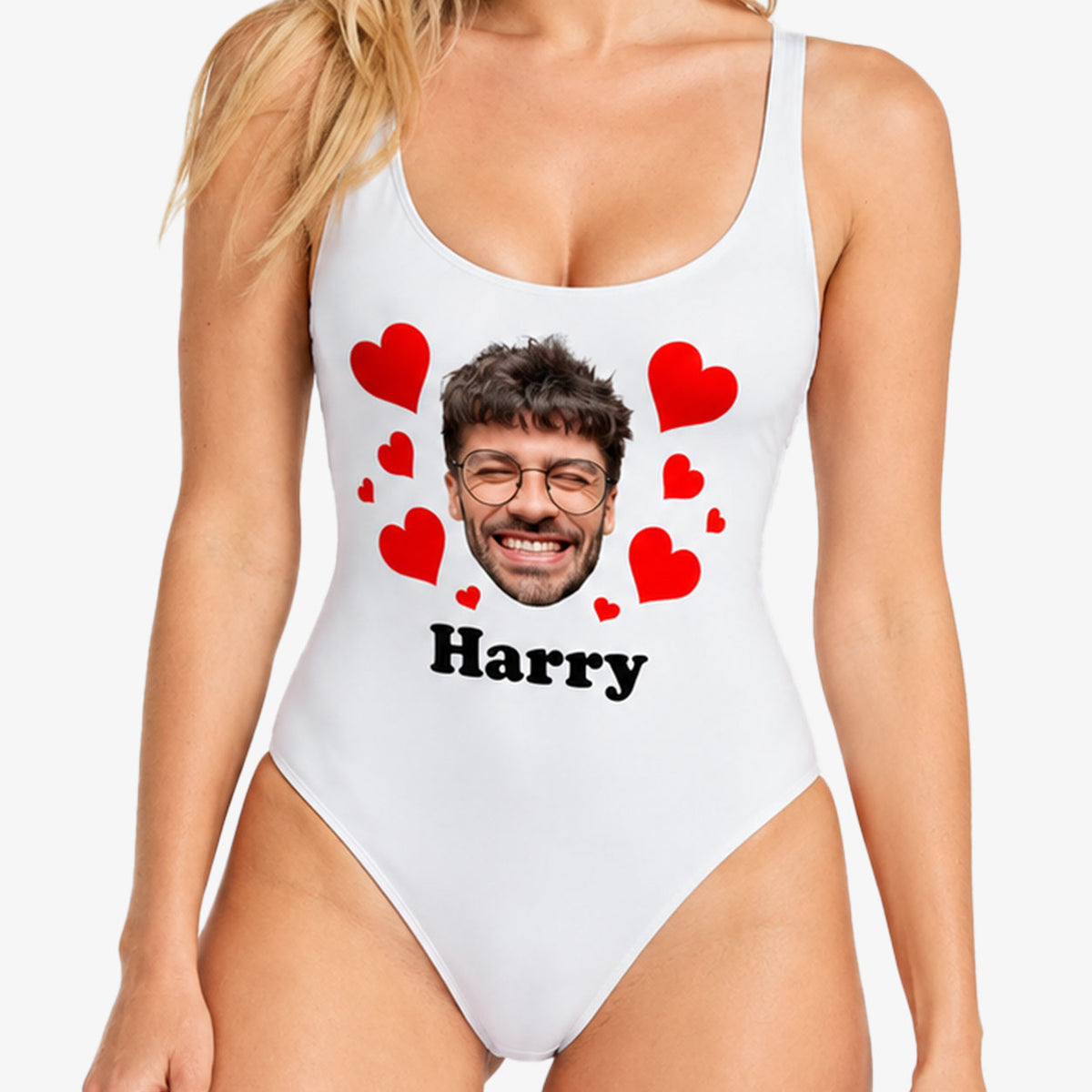 Love Heart Swimsuit Personalised With Face And Name