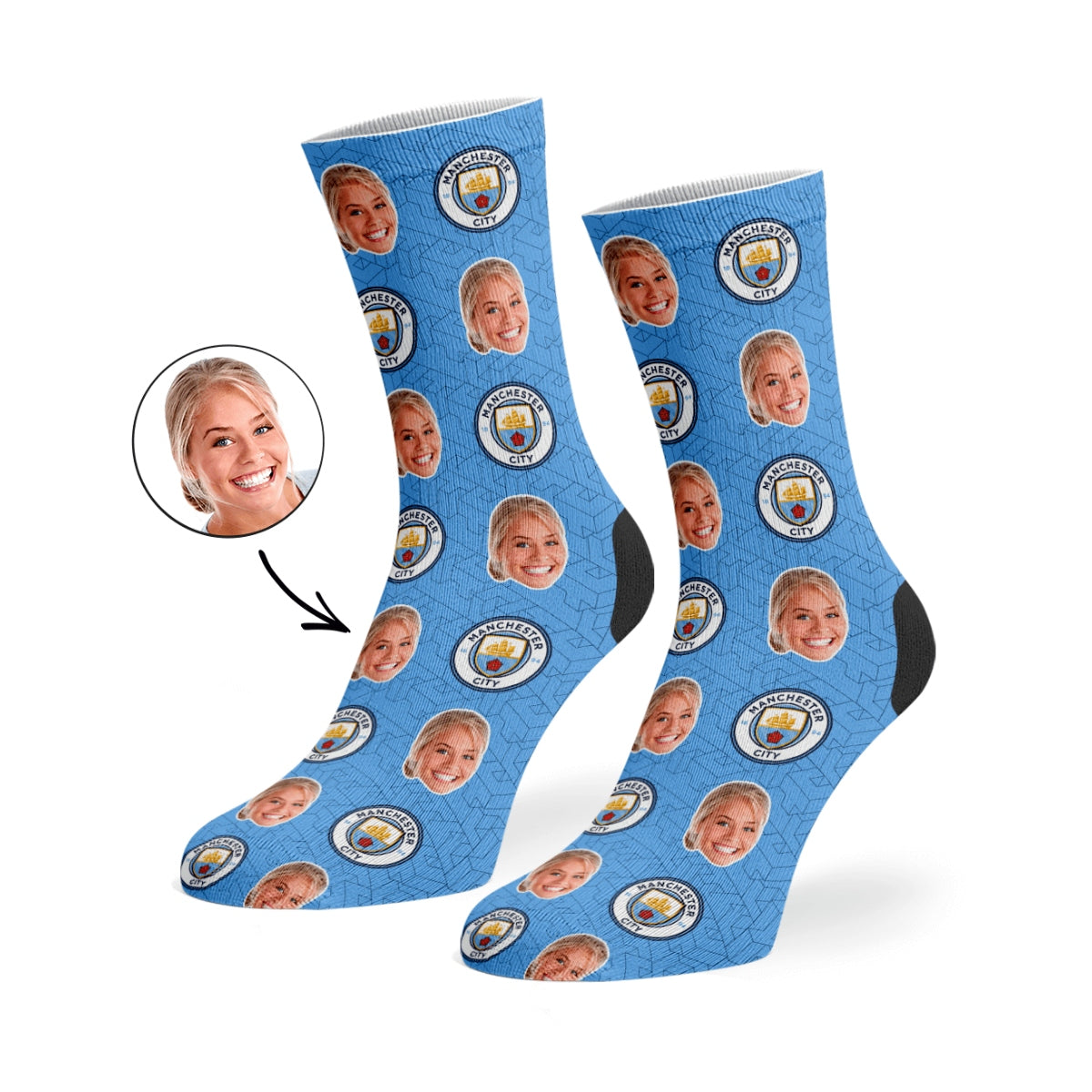 Man City Pattern Socks