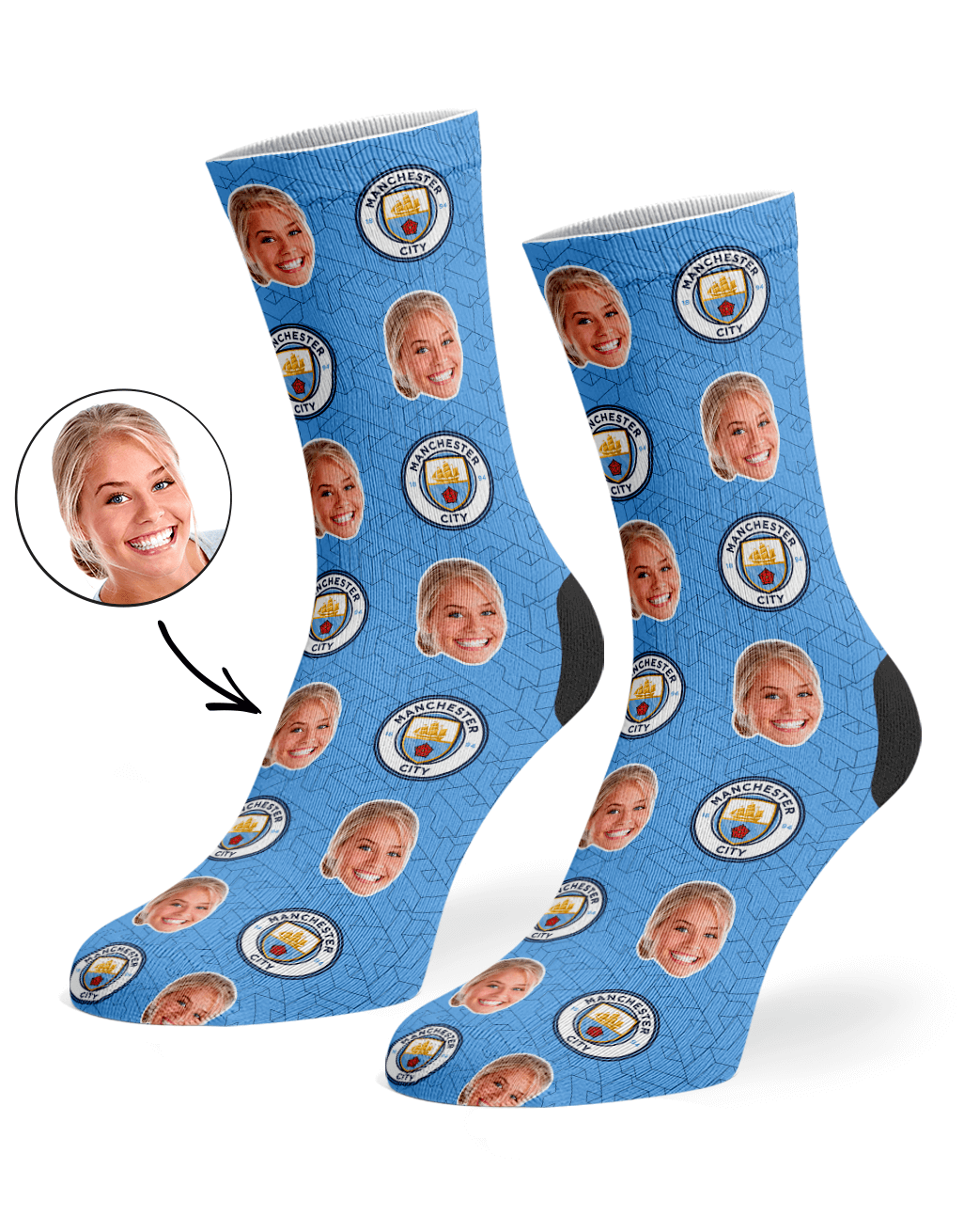 Man City Pattern Socks