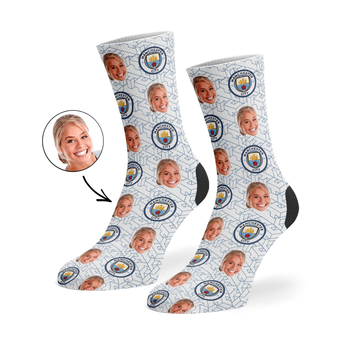 Man City Pattern Socks