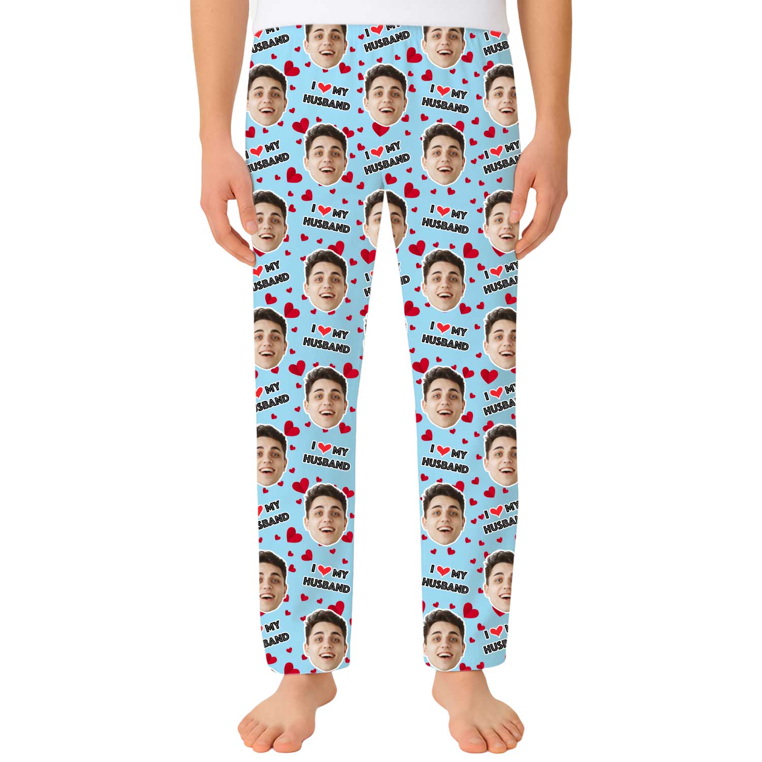 I Love My Husband Custom Men's PJ Bottoms