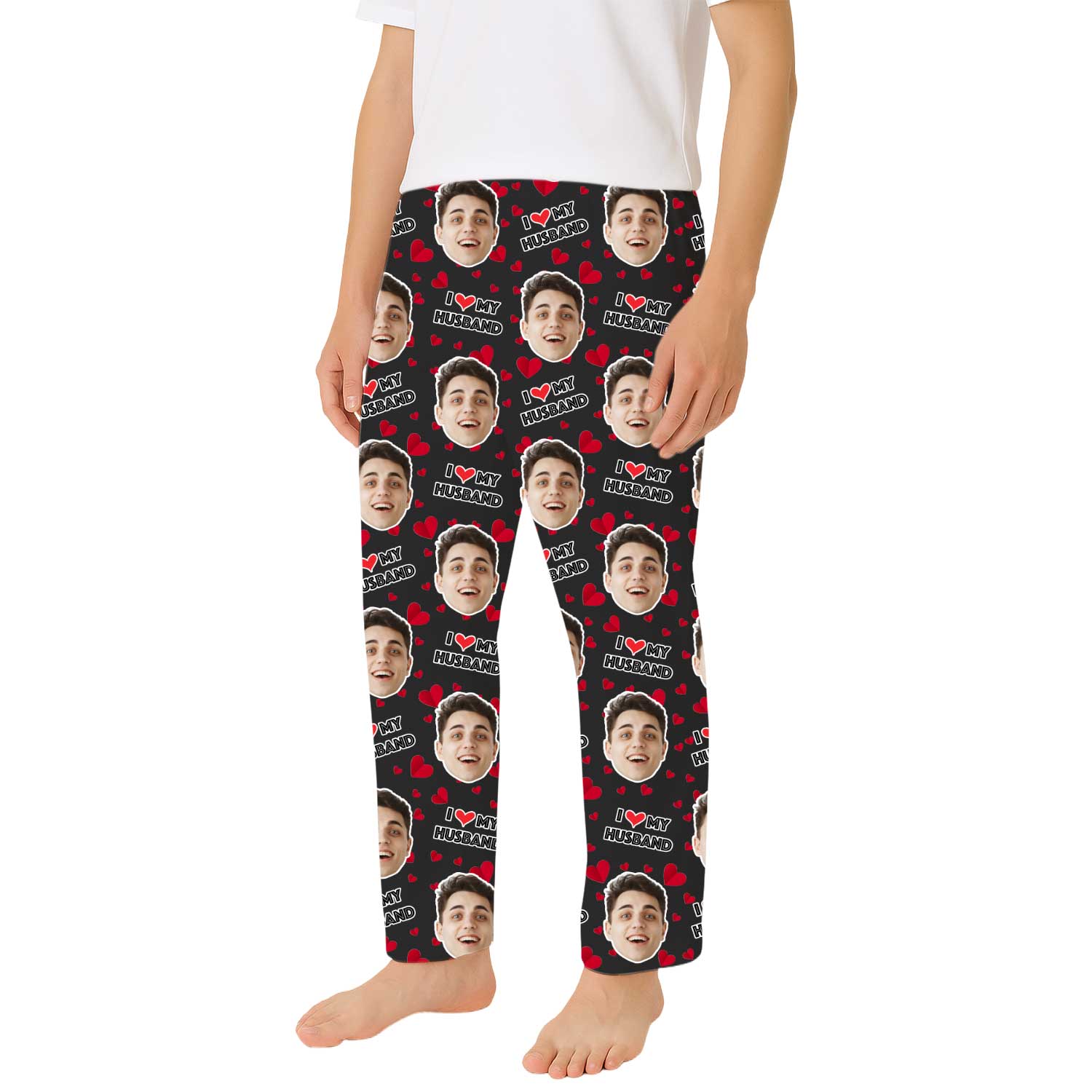 I Love My Husband Custom Men's PJ Bottoms