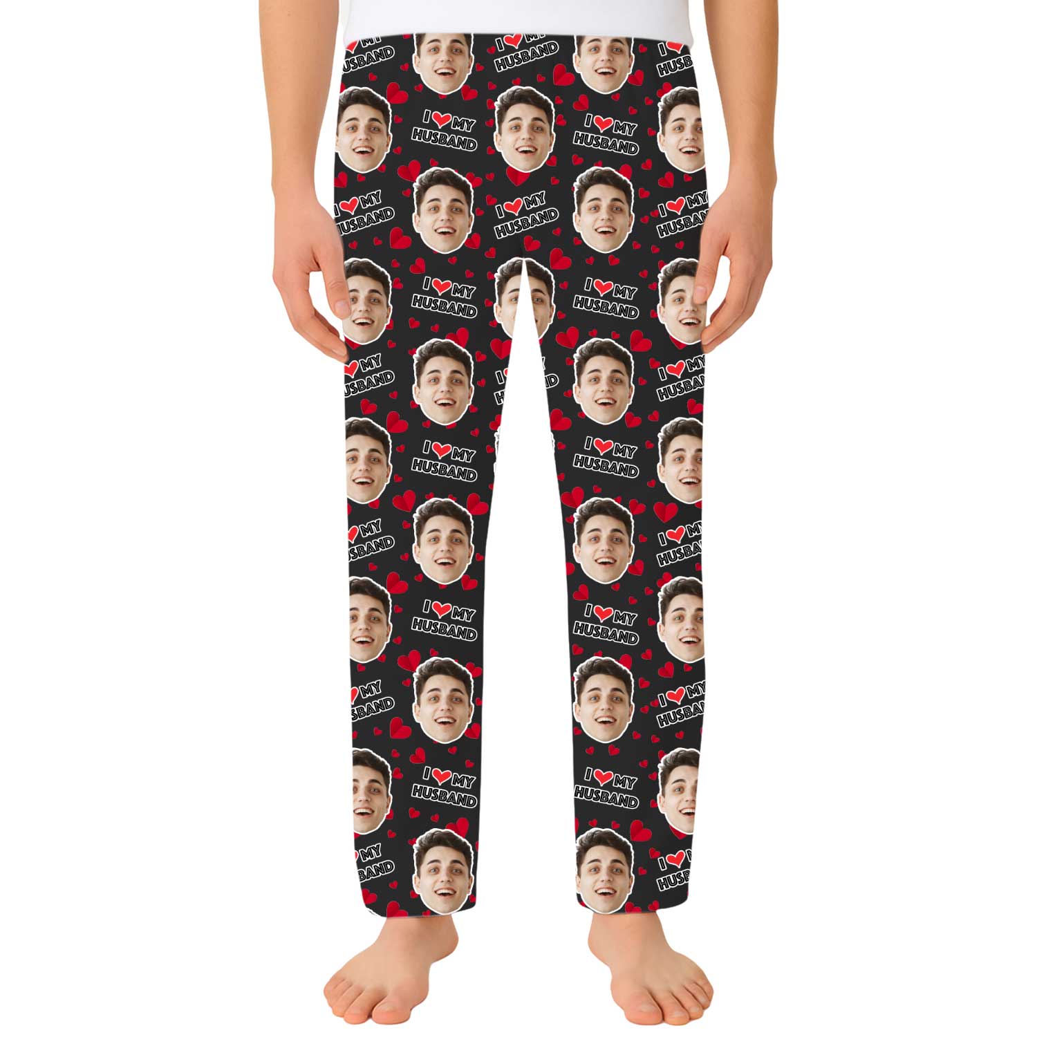 I Love My Husband Custom Men's PJ Bottoms