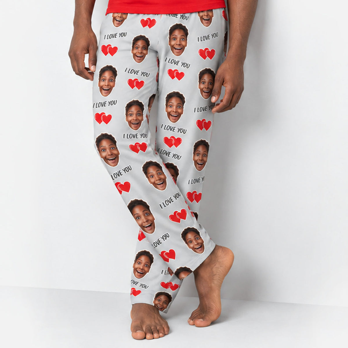 Men's I Love You Personalised PJ Bottoms