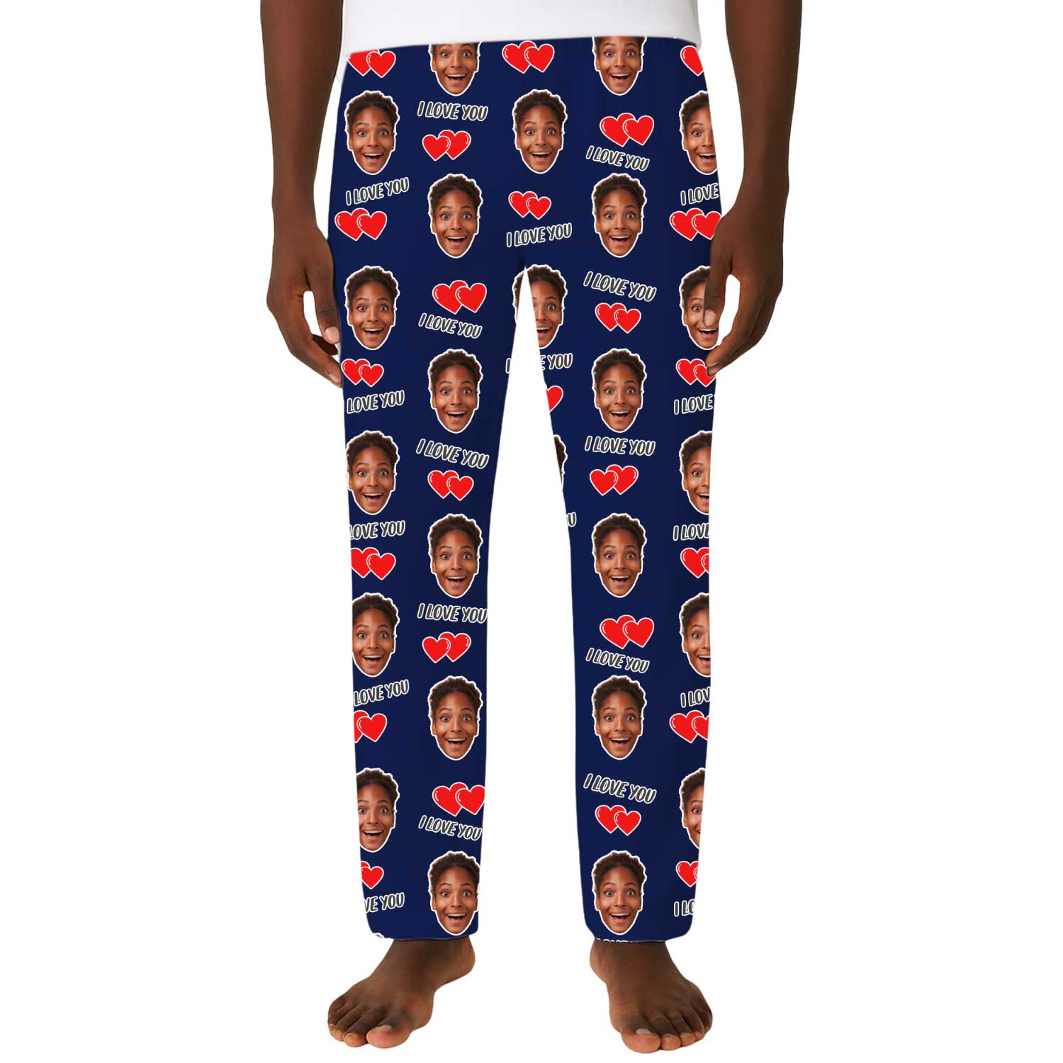 Men's I Love You Personalised PJ Bottoms
