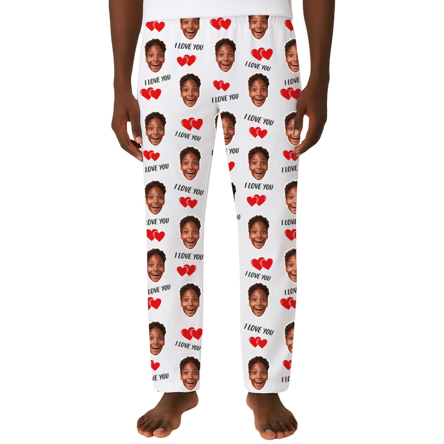 Men's I Love You Personalised PJ Bottoms