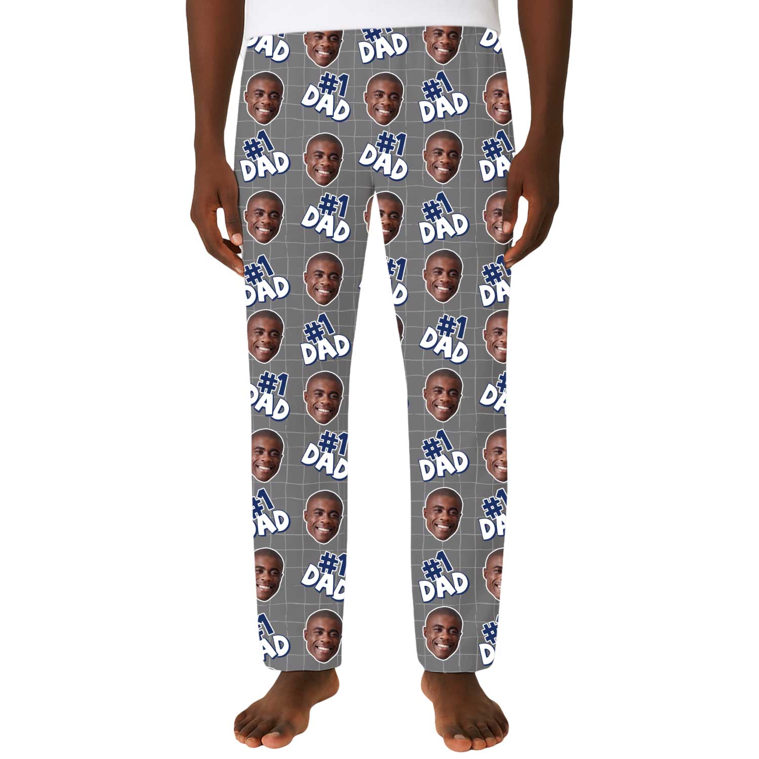 Men's Number 1 Dad Personalised PJ Bottoms