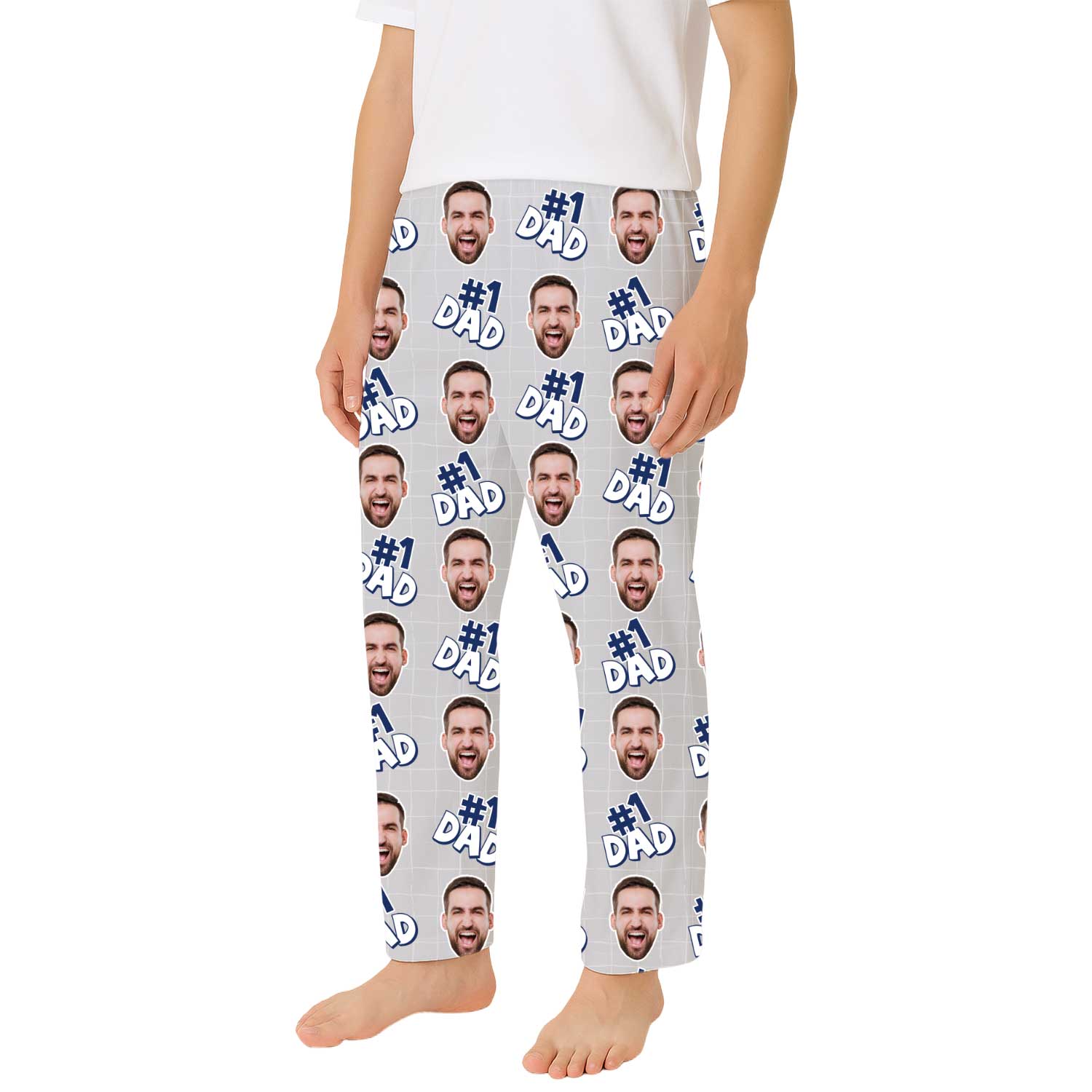 Men's Number 1 Dad Personalised PJ Bottoms