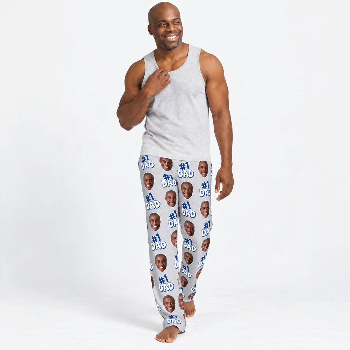 Men's Number 1 Dad Personalised PJ Bottoms