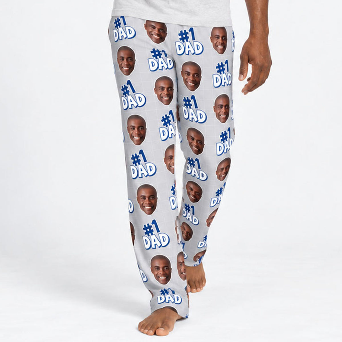 Men's Number 1 Dad Personalised PJ Bottoms