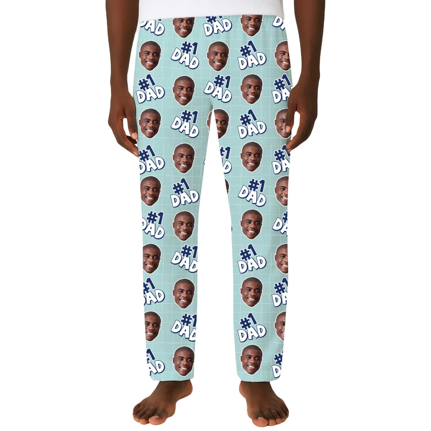 Men's Number 1 Dad Personalised PJ Bottoms