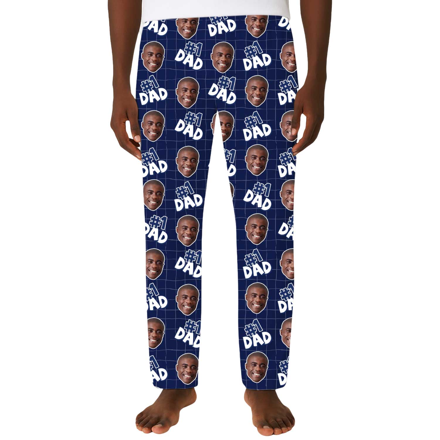 Men's Number 1 Dad Personalised PJ Bottoms