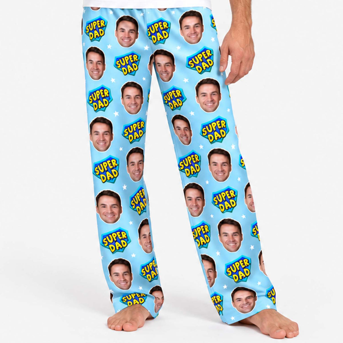 Men's Super Dad Personalised PJ Bottoms