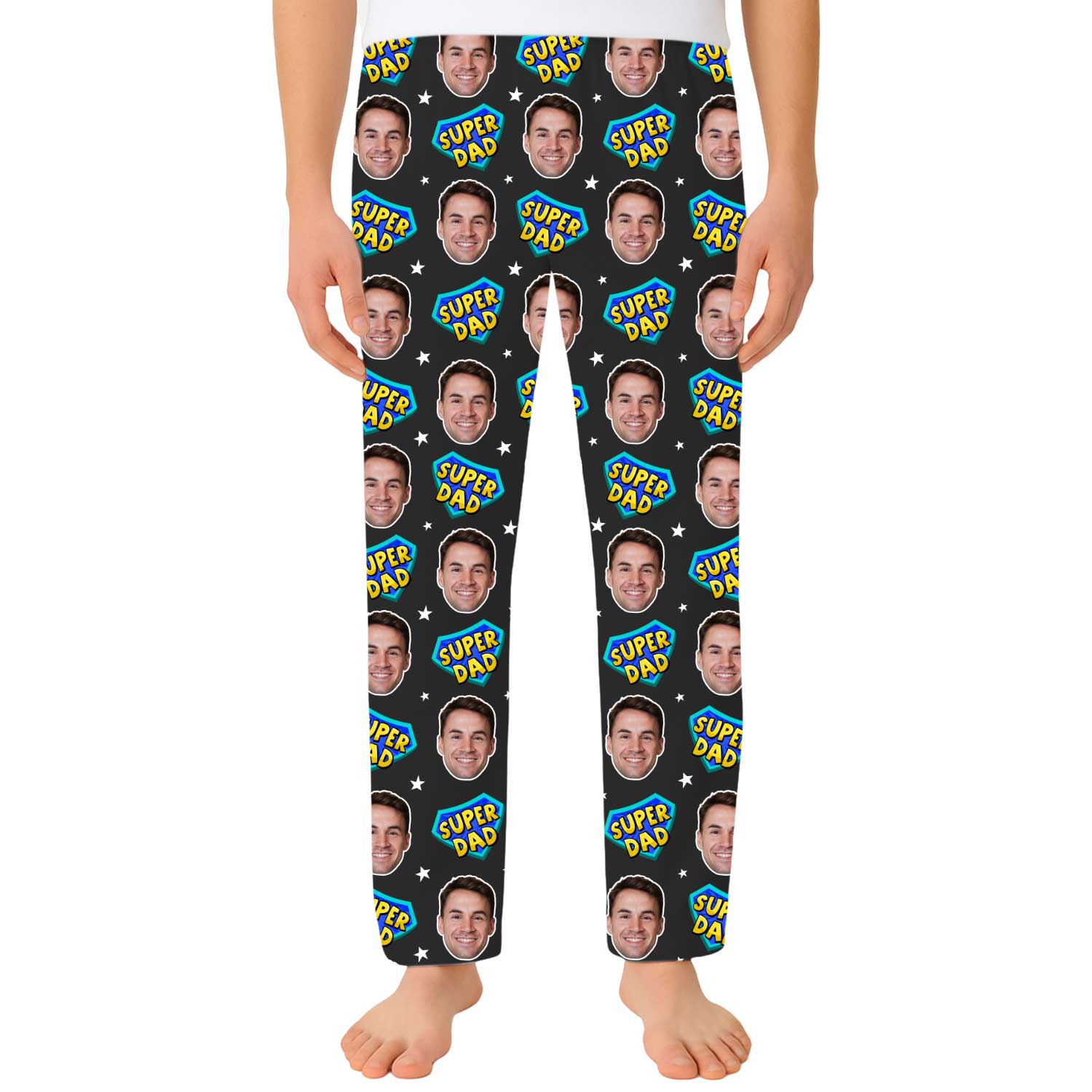 Men's Super Dad Personalised PJ Bottoms