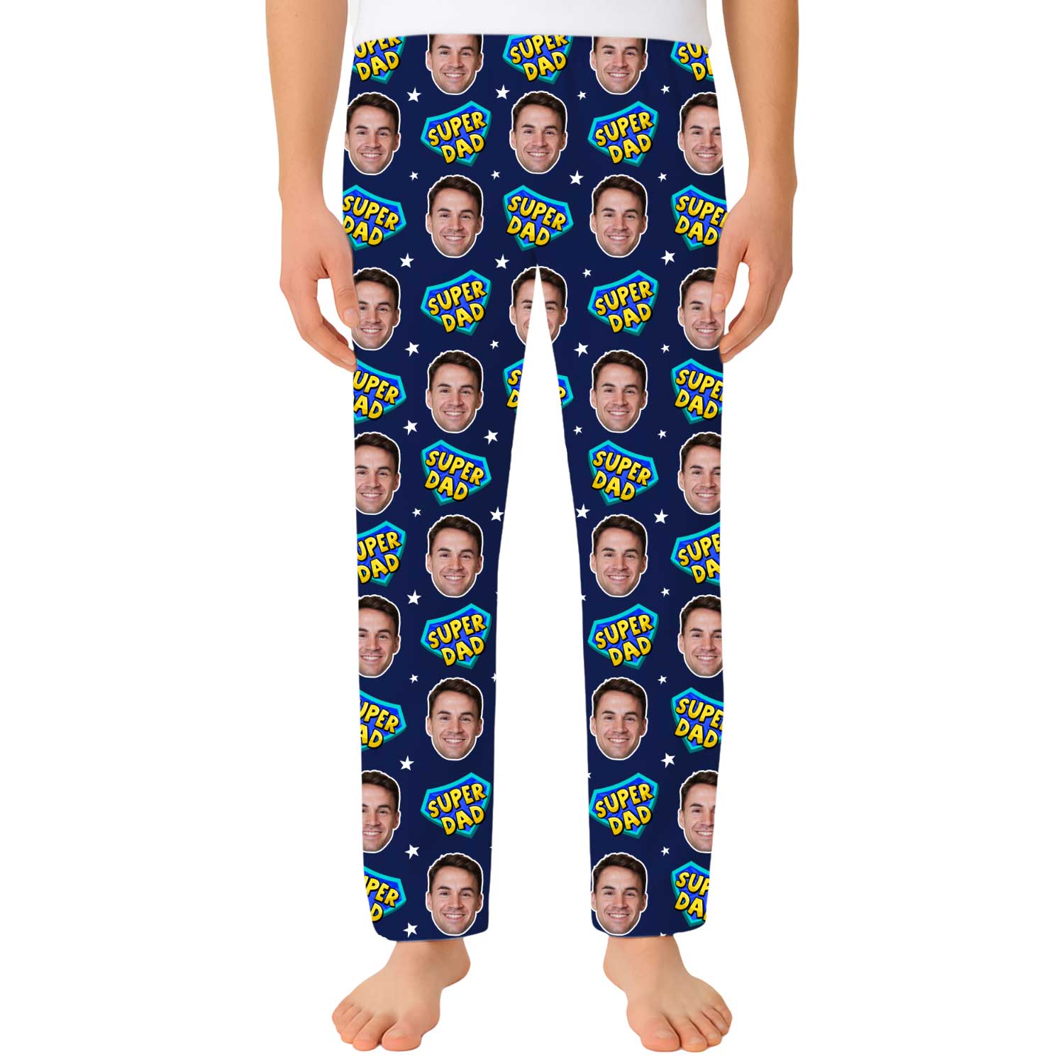 Men's Super Dad Personalised PJ Bottoms