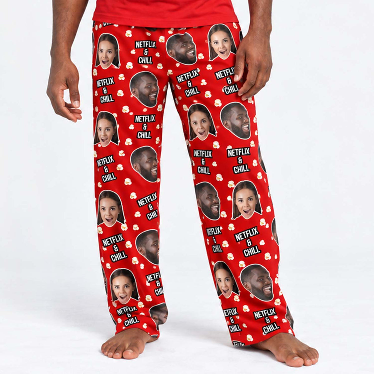 Men's Netflix & Chill Personalised PJ Bottoms
