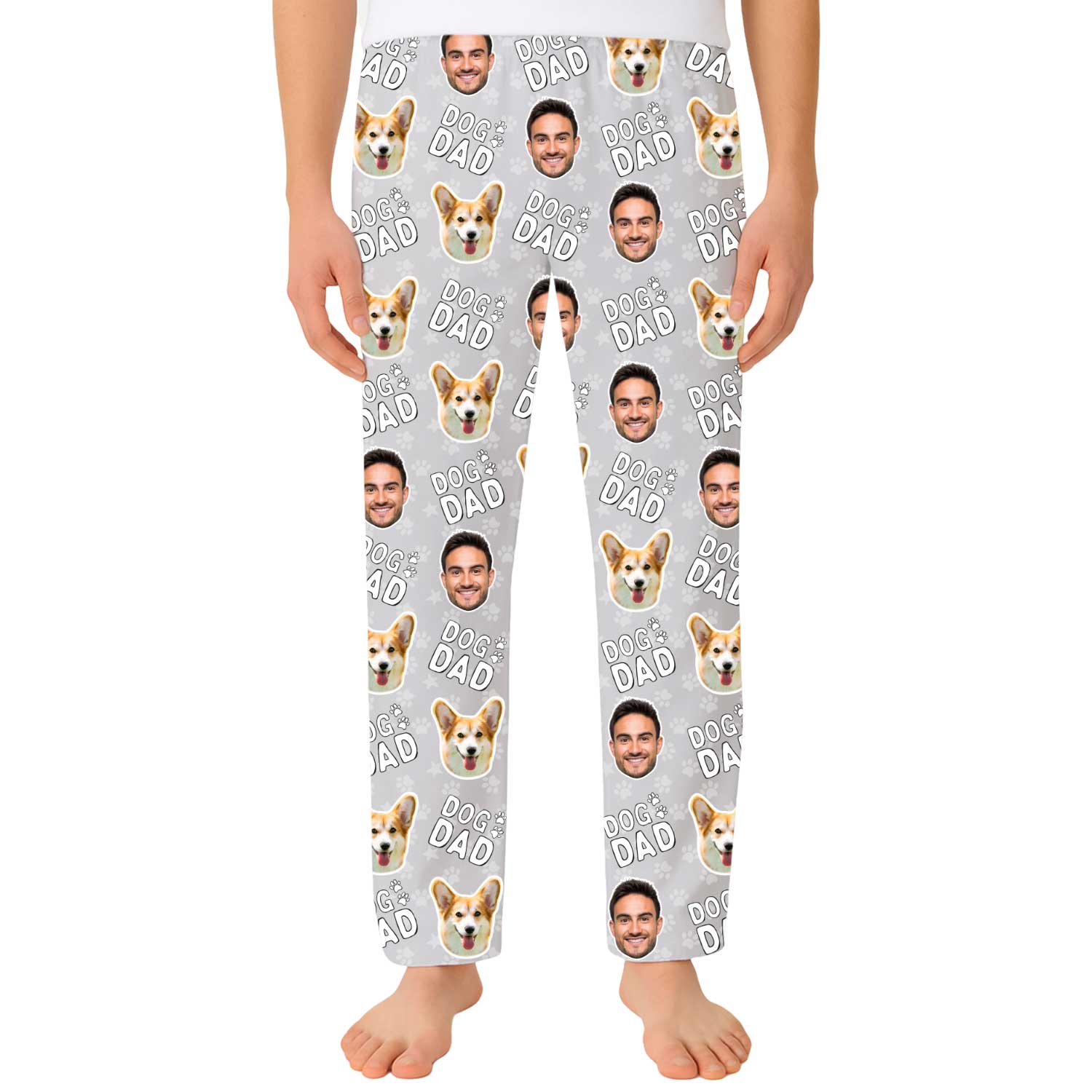 Men's Dog Dad Personalised PJ Bottoms