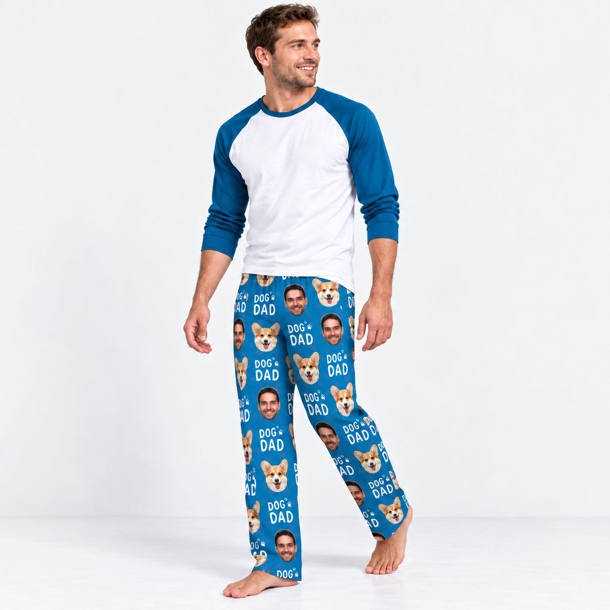 Men's Dog Dad Personalised PJ Bottoms