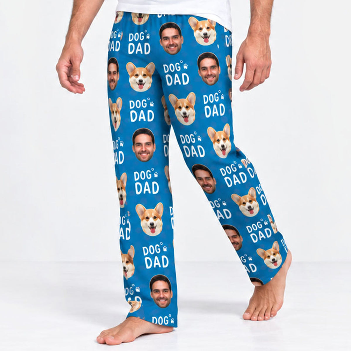 Men's Dog Dad Personalised PJ Bottoms