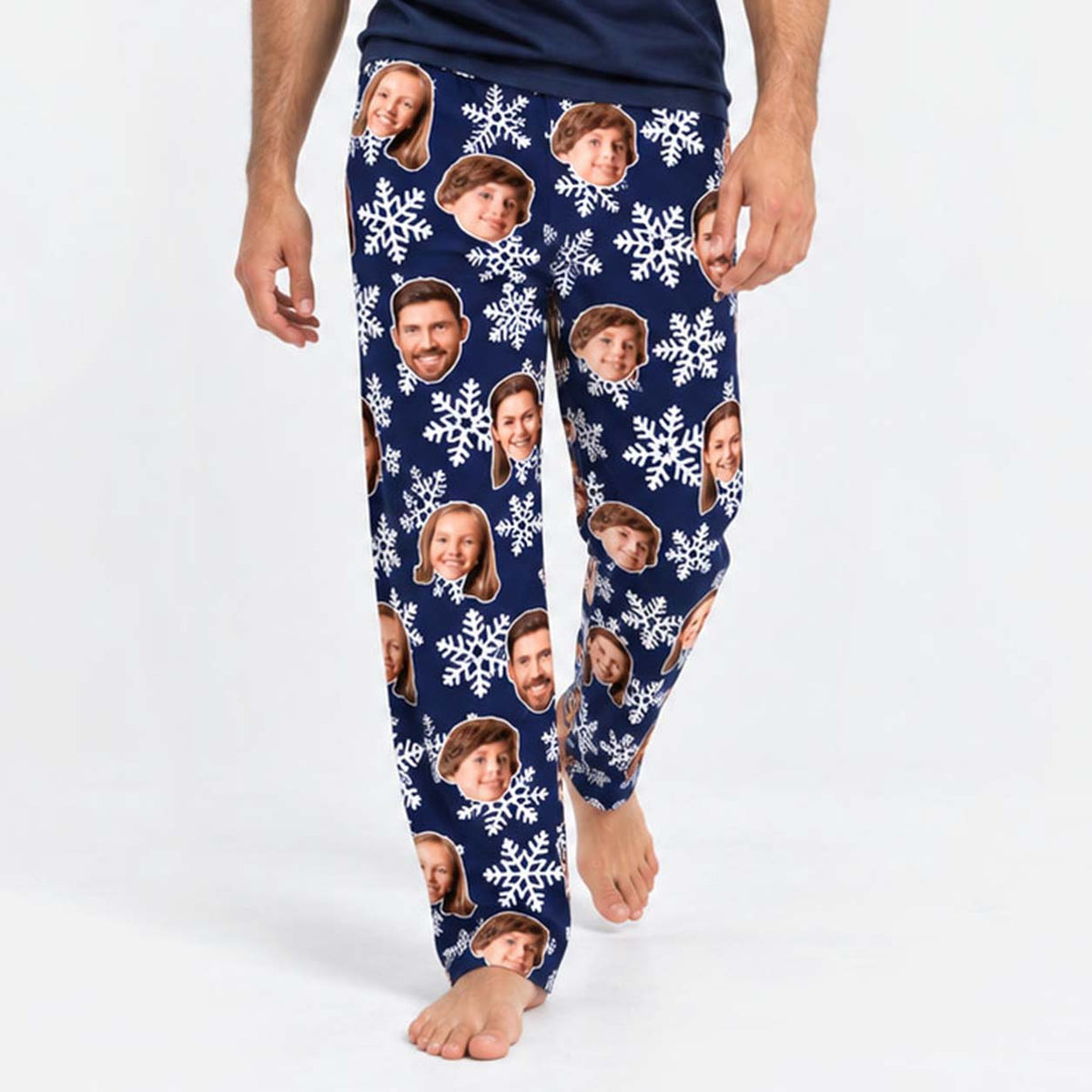 Men's Snowflake Personalised PJ Bottoms