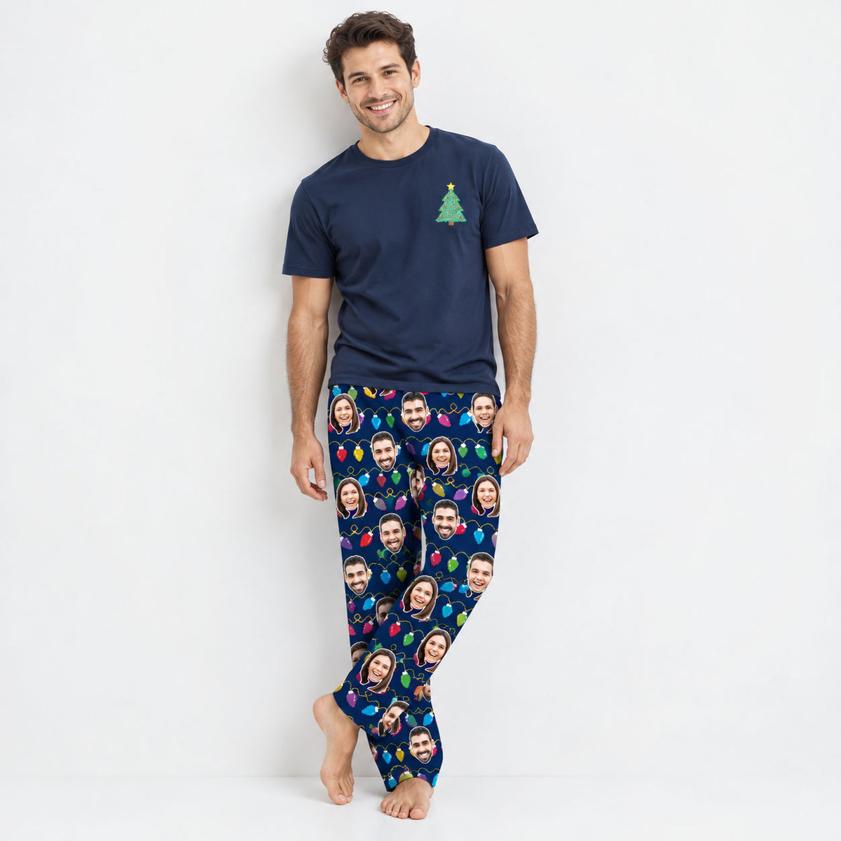 Christmas Lights Custom Men's PJ Bottoms