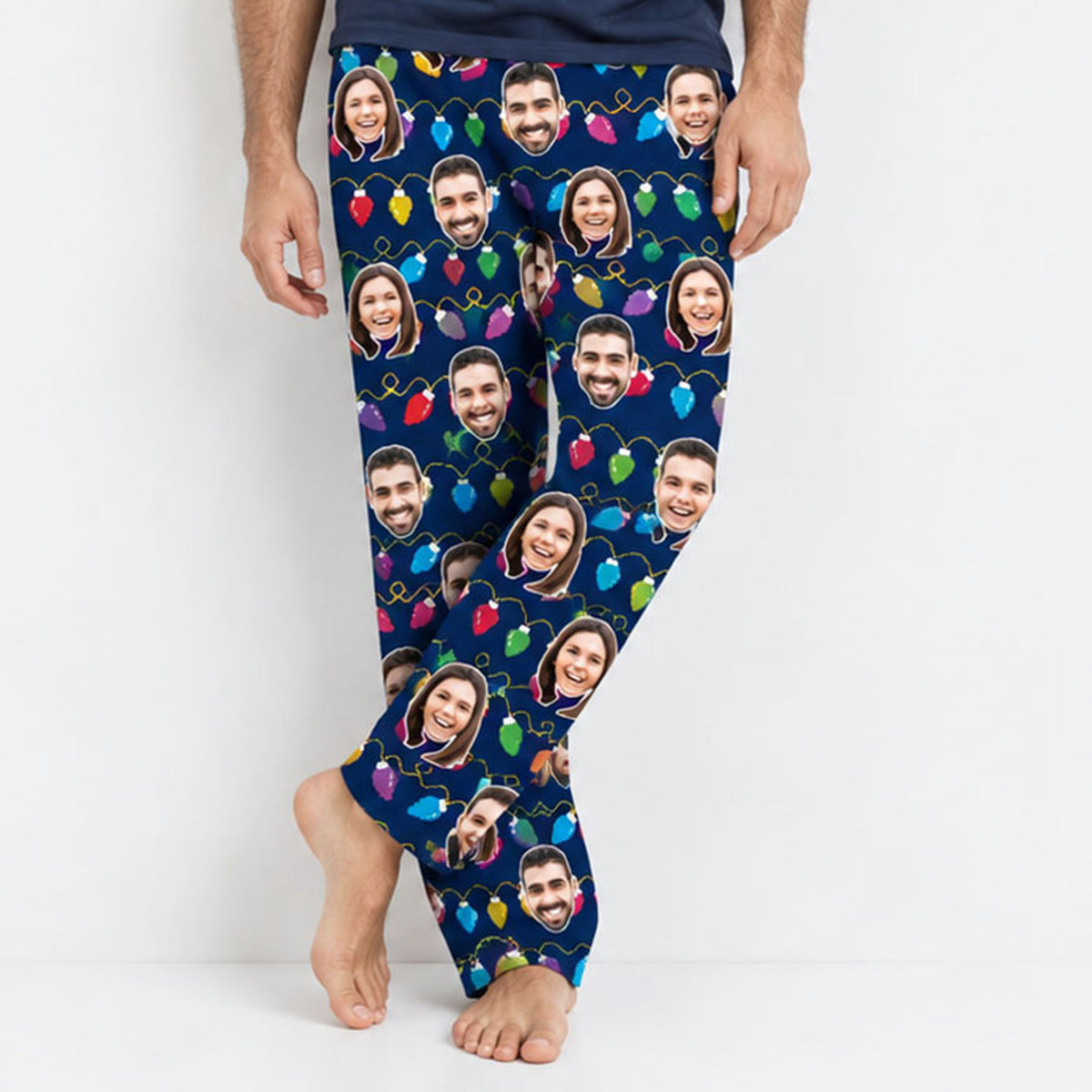 Christmas Lights Custom Men's PJ Bottoms