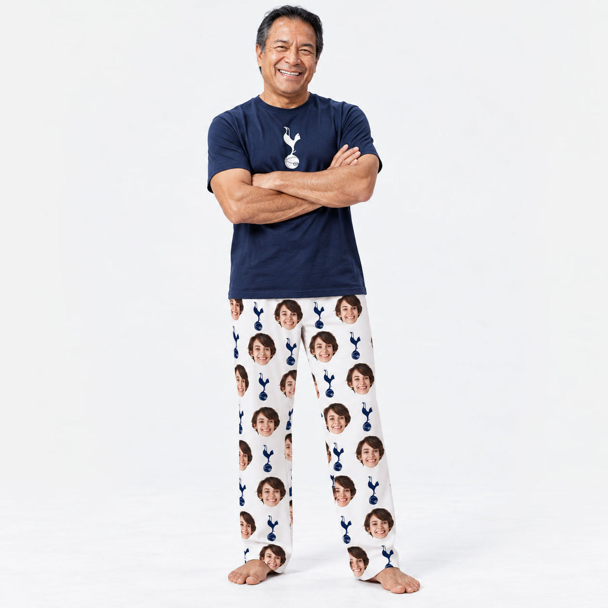 Spurs White Men's Personalised PJ Bottoms