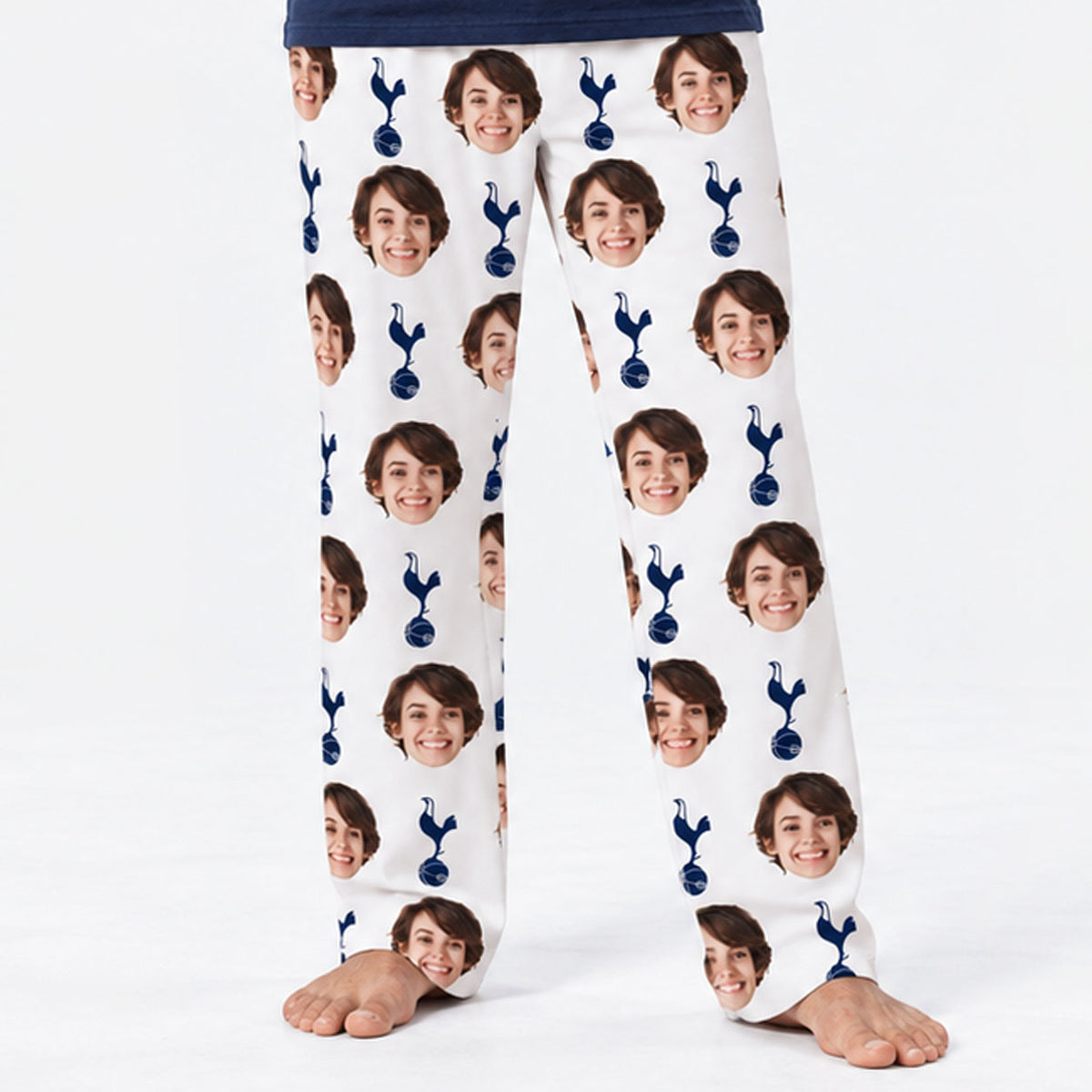 Spurs White Men's Personalised PJ Bottoms