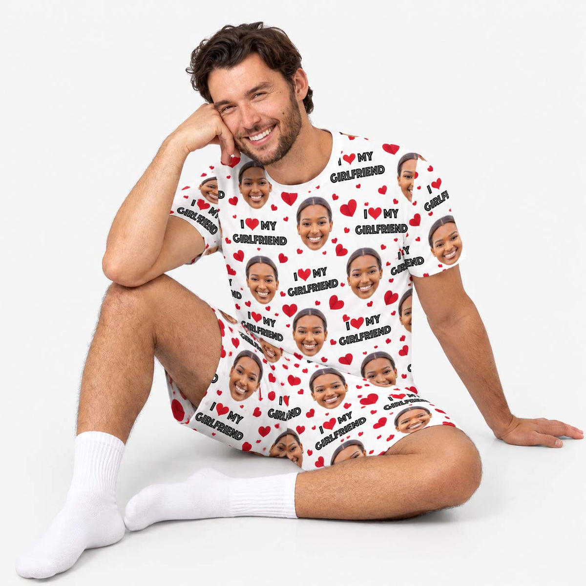 Men's I Love My Girlfriend PJs - Shorts Set